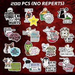 200Pcs Funny Stickers for Adults, Sarcastic Stickers Hilarious Dark Humor Mem…