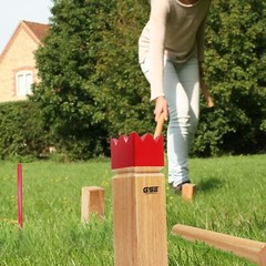 Oak Hardwood Kubb Viking Tossing Game Outdoor Backyard Lawn Throwing Game Set
