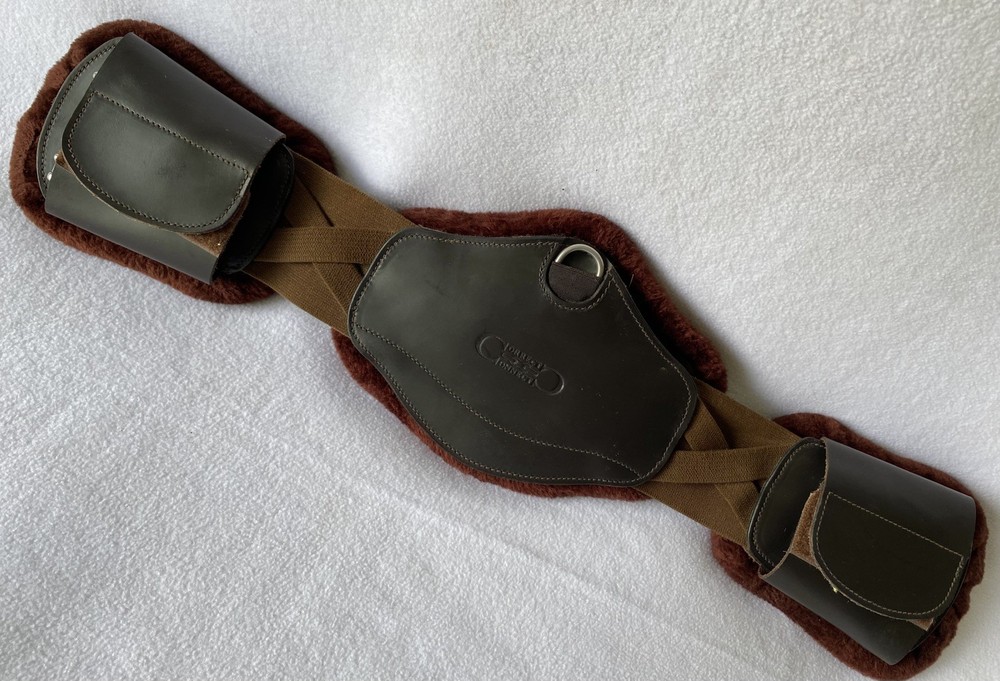 22″ CORRECT CONNECT Pressure Relief Comfort Short Dressage Girth~BROWN w/PADS