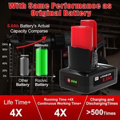 12V 6000mAh Replacement Battery for Milwaukee M12 Battery Compatible with Mil…