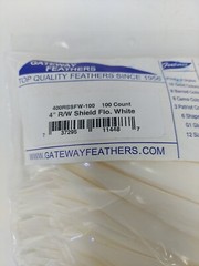 100pk Gateway Feathers 4″ Right Wing: Shield Flo. Florescent White 400RSSFW-100