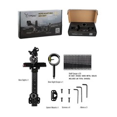 1Pin Compound Bow Sight 4X 6X 8X Lens 0.019″ Micro Fiber Adjustable Archery Hunt