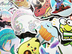 10-100 Cute Holographic & Reflective Sticker Pack Sweet Themes Lot For Laptops