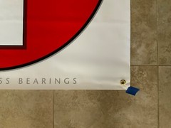 Powell Peralta “SWISS BONES BEARINGS ” Banner 35″H X 35”W – Bones Brigade, Hawk