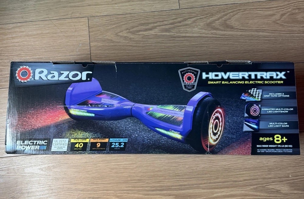 Razor Hovertrax Self-Balancing Scooter Purple 9 mph Multi-Color LED Lights