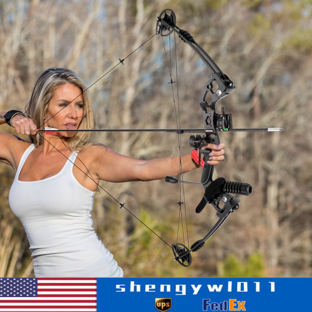 Compound Bow Recurve Bow w/ 12x Arrows Set Right Hand for Adult Hunting Training
