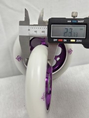 YAK Fleur Purple/White 110mm Scooter Wheels Full Metal Core 608RS ABEC 9 Bearing