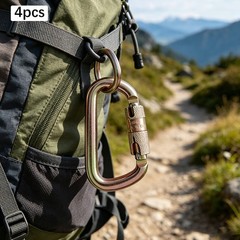 45kn Alloy Steel Auto-lock Main Carabiner, Heavy Duty Rock Climbing Carabiner