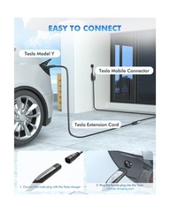 SEGUMA EV Charger Extension Cable for Tesla, Up to 50A 21FT 240V 12KW NACS Ex…