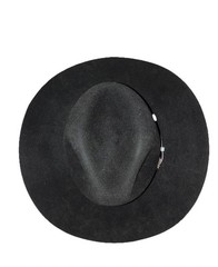 Rodeo King Cowboy Hat 6 7/8 Black Oval Long 3X Wool Blend Concho Wolf Bros*flaw