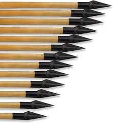 12pcs 33″ Wooden Arrows Turkey Feather Sharp Iron Tips for Recurve Bow Longbow