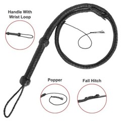 Genuine Cowhide Leather 4 Feet Long Indiana Jones Bullwhip