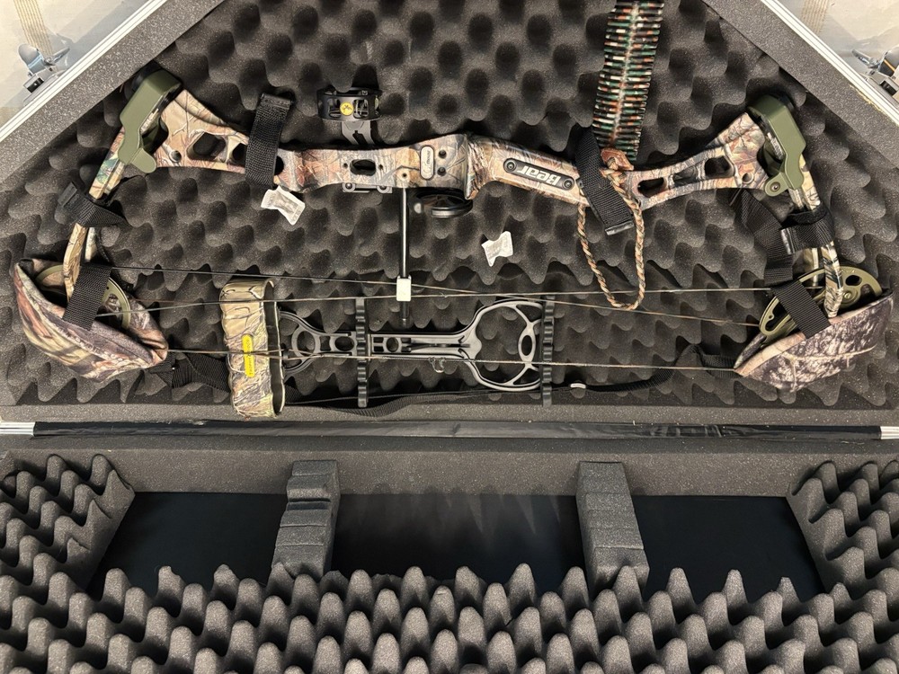 Bear Charge Left Handed Compound Bow With Airport Security Lockable Hard Case