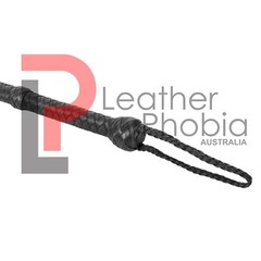 Genuine Kangaroo Black Leather Bullwhip 04 to 12 Feet Long 16 Plaits Heavy Duty