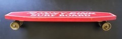 Vintage Wooden Rinky Dink Surf Board Metal Steel Wheels 24″ Skateboard 1960s