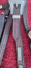 Vintage SIMCO Rope Edge Alpaca Silver Bars Small Cob Pony Show Headstall Bridle