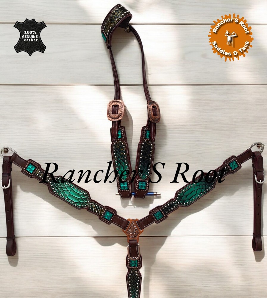 Western Tack Set Horse | Green Snake Tack Set