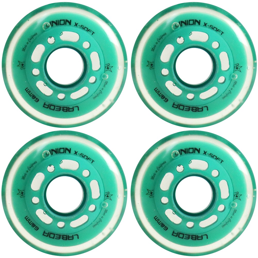 Labeda Roller Hockey Wheels Union 4-Pack Teal 68mm X-Soft