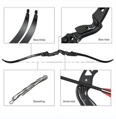 62″ Takedown ILF Recurve Bow 25-60lbs Bow Limbs Set Archery Hunting Competition
