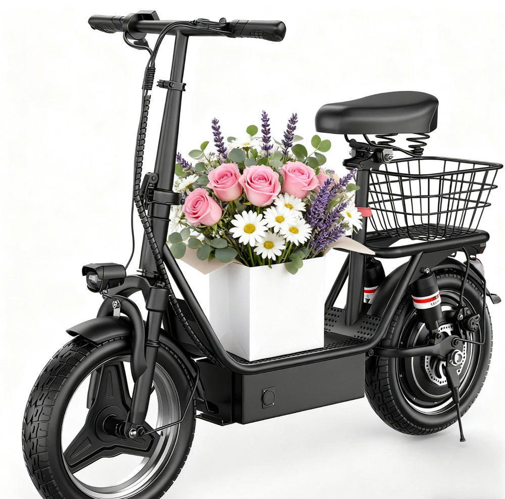 Electric Scooter Adults 25 MPH 35 Miles Range 14» 1500W E-Scooter with Seat