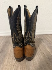 Tony Lama 1150 Men’s US 8 Western Cowboy Boots Brown Vamp Black Shaft