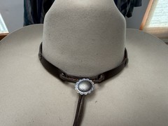 Native American Sterling Silver Concho Style Hat Band