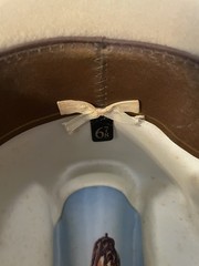 4X Stetson Cowboy Beige-Tan Feather Hatband Size 6 3/4