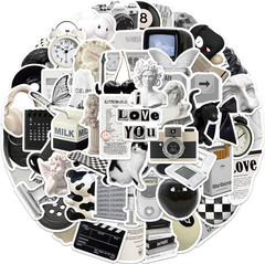 Aesthetic Stickers Black and White Sticker Pack 60PCS, Y2K Sticker for Laptop De