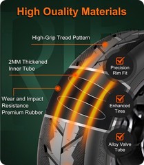 2-Pack 50/75-6.1 Electric Scooter Tire and Tube Replacement Set – 8.5×2.0 Thicke