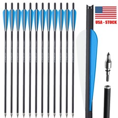 12Pcs 20Inch Crossbow Bolts Carbon Arrows /12Pcs Hunting Broadhead /Arrow Quiver