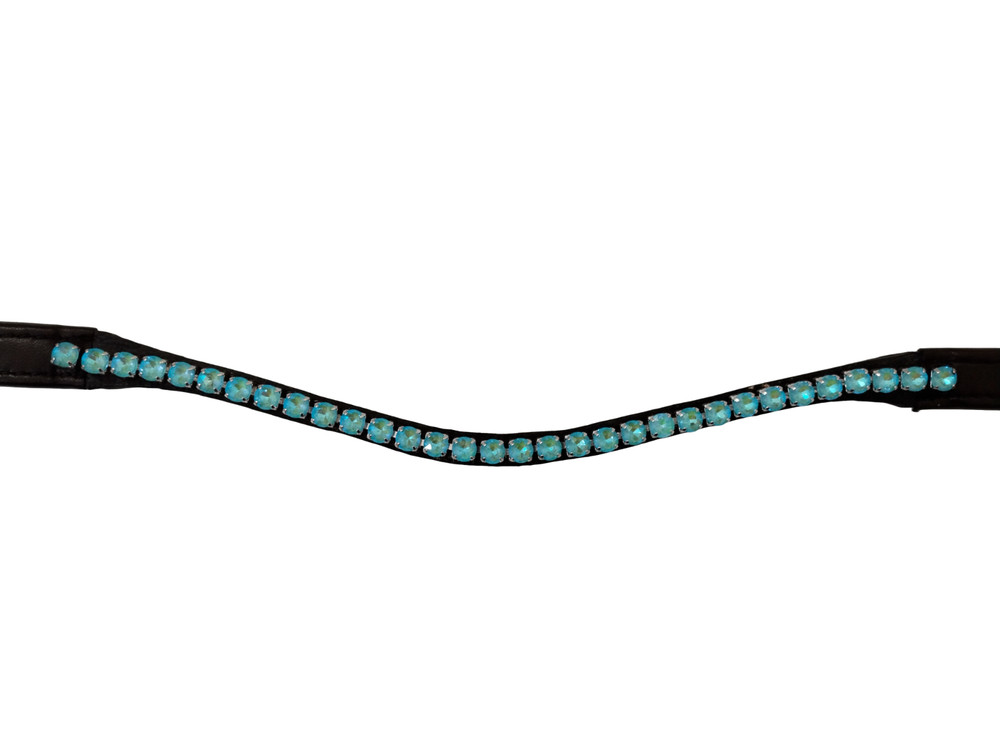 Turquoise Blue Crystal Stone Leather Browband For Horse All Size Available.
