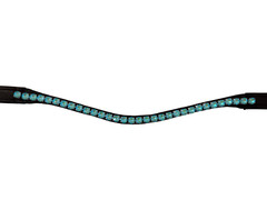 Turquoise Blue Crystal Stone Leather Browband For Horse All Size Available.