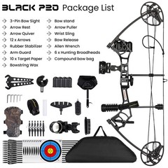 Archery Ready to Hunt Compound Bow Package for Adults ＆Teens,0-70 Lbs,Adjustable