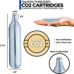 20Pcs 12 Gram Co2 Cartridges Non-Threaded, CO2 Cartridges BB Gun, CO2 BB Pistol,