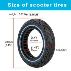 10X2.125 Inch Solid Tires for Electric Scooter, 50/75-6.1 Replacement Wheel,
