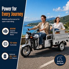 Electric Tricycle Cargo Truck 600W Free Shipping Electric Cargo Trike Orchard