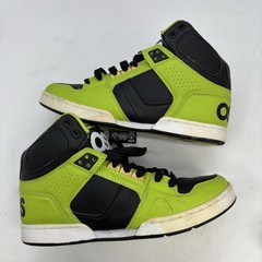 Osiris Skateboarding Shoes Mens 9.5 NYC83 CLK Black Lime Green High Top 2000s