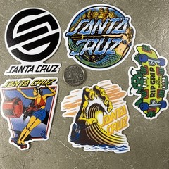 🔥Lot Of 5 Santa Cruz CA Skateboarding 3M Stickers Beach Wave Mermaid Hand Bones