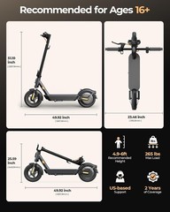 900W ELECTRIC SCOOTER FOR ADULTS 44 MILES RANGE 20MPH 12″ TIRES &DUAL SUSPENSION