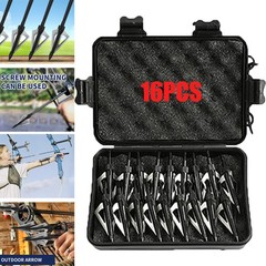 16Pcs 100 Grain Archery Broadheads Expandable Hunting Arrowhead w/3 Blade & Box
