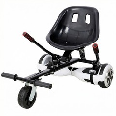 Hoverboard Go-Kart Seat Attachment, Adjustable Frame, Dual Shock Absorber, Black
