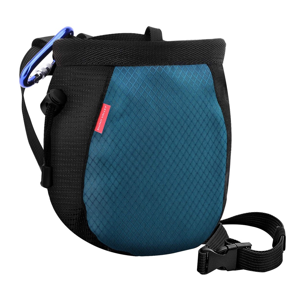 Climbing Chalk Bag, No Leak Drawstring Chalk Bag with Adjustable Belt, Carabi…