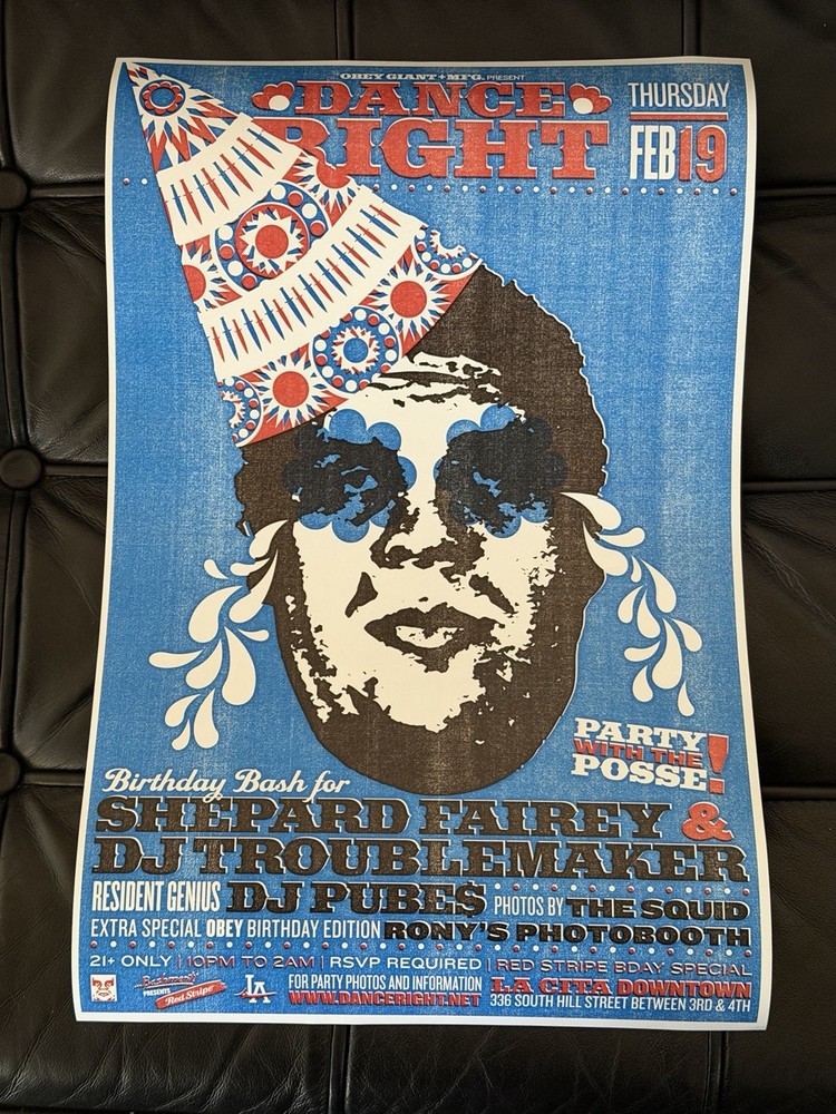 Andre the Giant Has a Posse OBEY Shepard Fairey Birthday Bash Poster 10.5×16.5