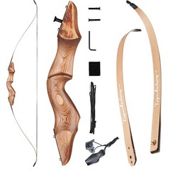 30/40/50lbs Archery 60» Recurve Bow Wooden Bow & 12x Arrows for Target Hunting