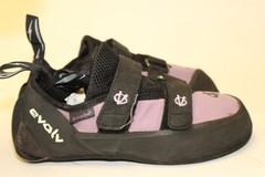 Evolv Elektra Womens Size 9.5 41 USA Made Purple Black Strap Rock Climbing Shoes