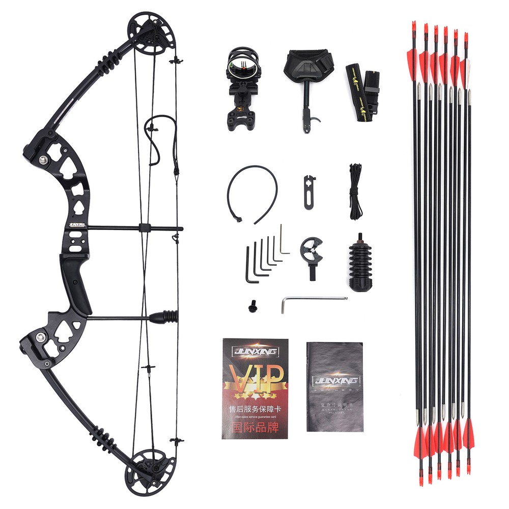 30-60lbs Pro Compound Right Hand Bow Kit Arrow Archery Target Practice Hunting