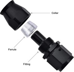 6AN PTFE Hose End Fitting Straight Swivel Only for PTFE 6AN Straight Normal