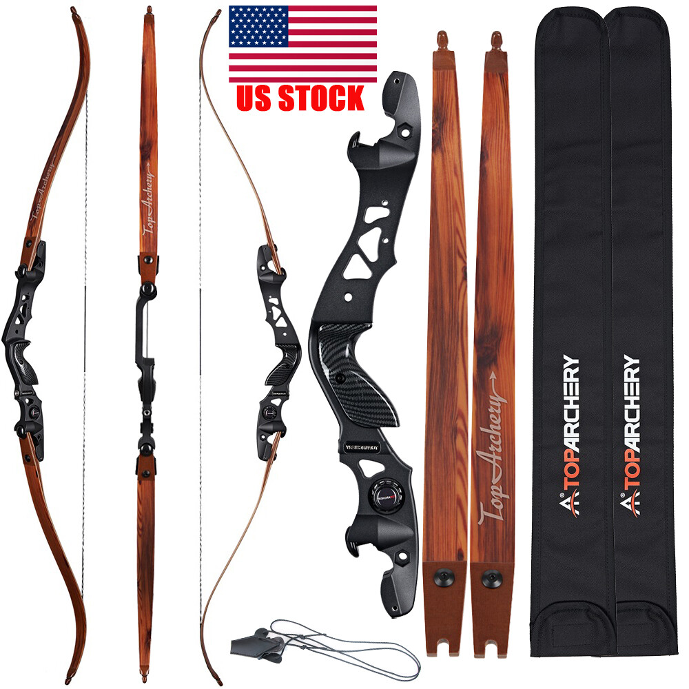 62″ Hunting ILF Takedown Recurve Bow 25-60lbs &Bow Riser Bag Archery Competition
