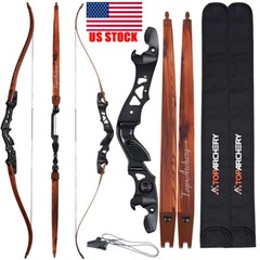 62″ Hunting ILF Takedown Recurve Bow 25-60lbs &Bow Riser Bag Archery Competition