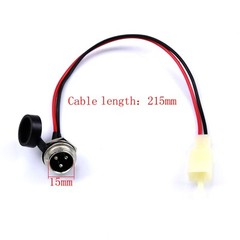 3 Pin Battery Charger Connector Charging Socket 2 Wires W/ Cap Electric Scooter